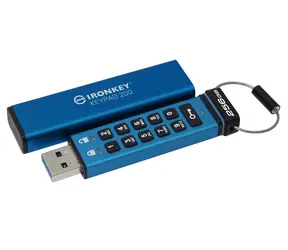 Kingston IronKey Keypad 200 256 GB blau / Flash Disk / USB 3.2 Gen 1 - (USB-A) / FIPS 140-3 Level 3