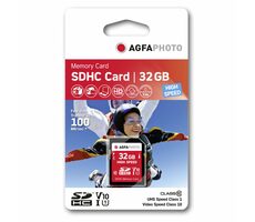 AGFAPHOTO SDHC-Karte High Speed 32 GB / R: 100 MB/s / W: 35 MB/s / Klasse 10