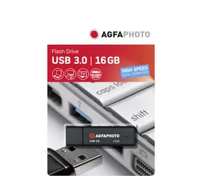 AGFAPHOTO USB 3.0 16 GB schwarz / Flash-Disk / USB-A 3.0 / R: 35 MB/s / W: 10 MB/s  
