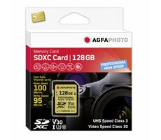 AGFAPHOTO SDXC Professional 128 GB (10607) / R: 100 MB/s / W: 95 MB/s / Klasse V30