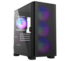 Montech Air 100 ARGB schwarz / Micro ATX / 3x USBA / 4X 120mm / ohne Stromquelle / transparente Seite