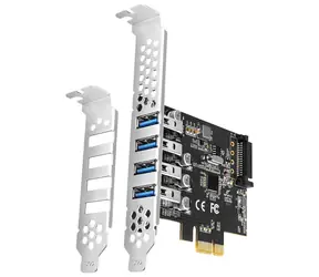 Axagon PCEU-43RS, PCIe-Controller, 4X USB 5Gbit/s, Stromversorgung über PCIe oder SATA, Renesas PD720201, SP & LP