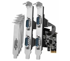 Axagon PCEA-S4N, PCIe-Controller - 4X serieller Port (RS232) 250 kbps, inkl. LP