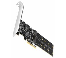 Axagon PCES-SA4M2, PCIe-Controller - 2x interner SATA 6G- Port + 2x SATA M.2-Steckplatz, ASM1164, SP & LP