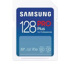 Samsung PRO PLUS SDXC 128 GB / Klasse 10 / U3 / Lesen: bis zu 180 MB / Schreiben: bis zu 130 MB / geeignet für 4K