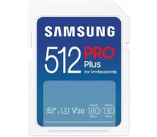 Samsung PRO PLUS SDXC 512 GB / Klasse 10 / U3 / Lesen: bis zu 180 MB / Schreiben: bis zu 130 MB / geeignet für 4K