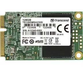 Transcend MSA230S 128 GB / mSATA / RW: 550/400 MBit/s / IOPS: 55.000/70.000 / MTBF 1,0 MHz / 3 Jahre