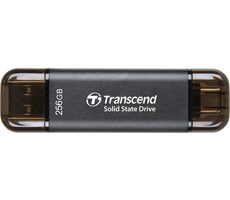 Transcend ESD310C Externe SDD 256 GB grau / USB-A/C 3.2 Gen 2 / R: 1050 MB / W: 950 MB