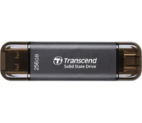 Transcend ESD310C Externe SDD 256 GB grau / USB-A/C 3.2 Gen 2 / R: 1050 MB / W: 950 MB