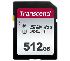 Transcend 300S SDXC 512 GB / Klasse 10 / UHS-I / U3 / V30 / R: 100 MB/W: 85 MB
