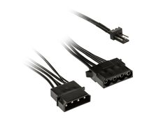 Kolink Adapter 3-Pin auf 2x 4-Pin Molex 24,5cm schwarz 