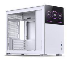 Jonsbo D31 Bildschirm weiß / Micro-ATX / 1x USB-C 3.1 / 1x USB-A 3.0 / ohne Netzteil / transparente Seite / Display
