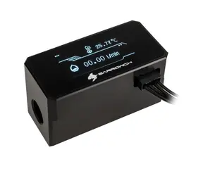 Barrow Wasserkühlungs-Durchflussmesser OLED schwarz / 2x G1/4"
