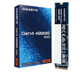 GIGABYTE Gen4 4000E SSD 500 GB / M.2 2280 Gen 4 / R: 3600 MBit/s / W: 3000 MBit/s / MTBF: 1,5 MHz / 3 Jahre