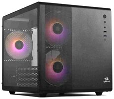 Redragon GC-570 Pagos 1 ARGB schwarz / Micro ATX / 2x USB-A + 1x USB-C / ohne Netzteil / transparente Seite