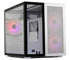 Redragon GC-588 Ax ARGB schwarz / Micro ATX / 2x USB-A + 1x USB-C / ohne Netzteil / transparente Seite