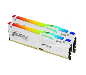 Kingston Fury Beast White RGB 32 GB (2 x 16 GB) DDR5 6400 MHz / CL32 / DIMM / 1,4 V / Nicht-ECC / Ungepuffert / EXPO