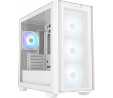 Asus A21 PLUS weiß / Micro-ATX / 2x USB-A 3.2 / 4X 120mm / ohne Stromquelle / transparente Seite