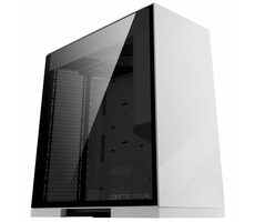 Geometrischer Future Lohan weiß / E-ATX / 2x USB-A 3.0 / 2x USB-A 2.0 / ohne Netzteil / transparente Seite