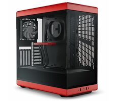 Hyte Y40 TG schwarz-rot / ATX / 2x USB-A 3.0 / 1x USB-C 3.2 / 2x 120mm / ohne Netzteil / transparente Seite 