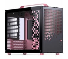 Jonsplus Z20 schwarz-pink / Micro-ATX / 1x USB-A 3.2 / 1x USB-C 3.2 / transparente Seitenwand 
