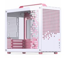 Jonsplus Z20 weiß-rosa / Micro-ATX / 1x USB-A 3.2 / 1x USB-C 3.2 / transparente Seite 
