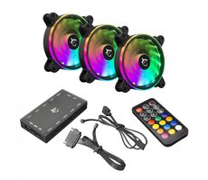 White Shark 1262-04-V NEBULA Kit 3-teilig schwarz / Lüfterset / 120 mm / ARGB / 25 dB