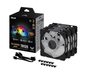 Asus TUF GAMING TR120 ARGB Reverse (3 Stück) schwarz / 120 mm / Hydrauliklager / 2000 U/min / 76,3 CFM / 29 dB