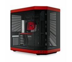 Hyte Y70 schwarz-rot / E-ATX / 2x USB-A 3.2 / 1x USB-C 3.2 / transparente Seite / Riser-Kabel 