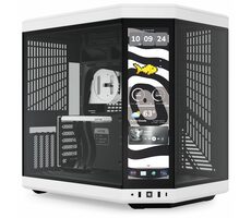 Hyte Y70 Touch Infinite schwarz-weiß / E-ATX / 2x USB-A 3.2 / 1x USB-C 3.2 / transparente Seite / Riser-Kabel / Display