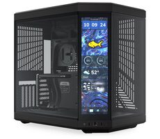 Hyte Y70 Touch Infinite schwarz / E-ATX / 2x USB-A 3.2 / 1x USB-C 3.2 / transparente Seite / Riser-Kabel / Display