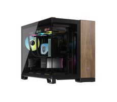 Corsair 2500X schwarz-walnuss / Micro-ATX / 1x USB-C 3.1 / 2x USB-A / ohne Netzteil / transparente Seite