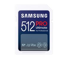 Samsung SDXC PRO ULTIMATE 512 GB / SDXC / Klasse 10 / R: 200 Mbit/s / W: 130 Mbit/s