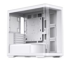 Jonsbo D300 weiß / mATX / 2x USB-A 3.0 / 1x USB-C 3.2 / ohne Stromquelle / transparente Seite