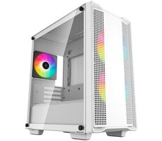 DEEPCOOL CC360 ARGB weiß / mATX / 1x USB-A 3.2 / 1x USB-A 2.0 / 3x 120mm RGB / ohne Quelle / transparente Seite