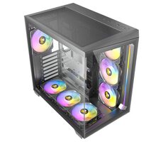 Antec C5 ARGB schwarz / ATX / 2x USB-A 3.2 / 1x USB-C 3.2 / 7x 120mm argb / ohne Stromquelle / transparente Seite 