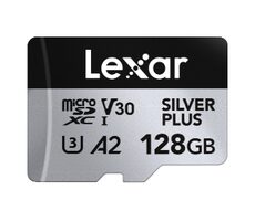 Lexar Professional SILVER PLUS microSDXC 128 GB / Lesen: 205 MBit/s / Schreiben: 150 MBit/s / UHS-I / V30