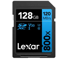 Lexar Professional 800x PRO Speicherkarte SDXC 128 GB / Lesen: 120 MBit/s / Schreiben 45 MBit/s / UHS-I / Klasse 10 / V30 