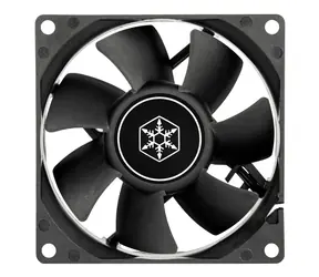 Silverstone FN80 schwarz / 80 mm / Hydraulisches Lager / 22,9 dB @ 2000 U/min / 27,81 CFM / 3-polig