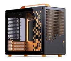 Jonsplus Z20 orange-schwarz / Micro-ATX / 1x USB-A 3.2 / 1x USB-C 3.2 / transparentes Seitenteil 