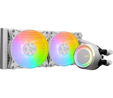 MSI MAG CoreLiquid I240 weiß / 2x 120mm / 32,8 dB @ 2350 RPM / 70,7 CFM / AMD + Intel