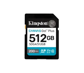 Kingston Canvas Go PLUS SDXC 512 GB / UHS-I V30 / U3 / Klasse 10 / Lesen: bis zu 200 MB / Schreiben: bis zu 160 MB