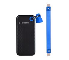 Verbatim Pocket SSD Externes Laufwerk 1 TB Schwarz-Blau / USB-C 3.2 Gen 2 / R: 1000 MB/s / W: 1000 MB/s 