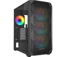 Sharkoon AK3 RGB schwarz / ATX / 2x USB 3.2 / 1x USB-C / 4X 120mm / ohne Netzteil / transparentes Seitenteil