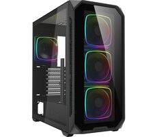 Sharkoon AK5G RGB schwarz / ATX / 2x USB 3.2 / 1x USB-C / 4X 120mm / ohne Netzteil / transparentes Seitenteil