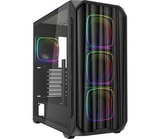 Sharkoon AK5M RGB schwarz / ATX / 2x USB 3.2 / 1x USB-C / 4X 120mm / ohne Netzteil / transparentes Seitenteil