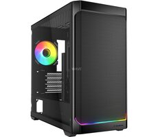 Sharkoon MK4W RGB Strip schwarz / Micro ATX / 2x USB 3.2 / 1x USB-C / 4X 120mm / ohne Netzteil / transparentes Seitenteil