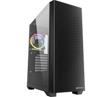 Sharkoon VS9 RGB schwarz / ATX / 2x USB 3.0 / 1x USB-C / 3x 120mm / ohne Netzteil / transparentes Seitenteil