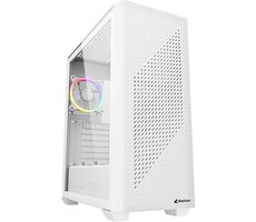 Sharkoon VS9 RGB weiß / ATX / 2x USB 3.0 / 1x USB-C / 3x 120mm / ohne Netzteil / transparentes Seitenteil
