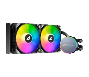 Sharkoon S70 RGB AIO 240 mm / 2 x 120 mm / 2000 U/min / 77,1 CFM / 35 dB / 4-polig / Intel & AMD